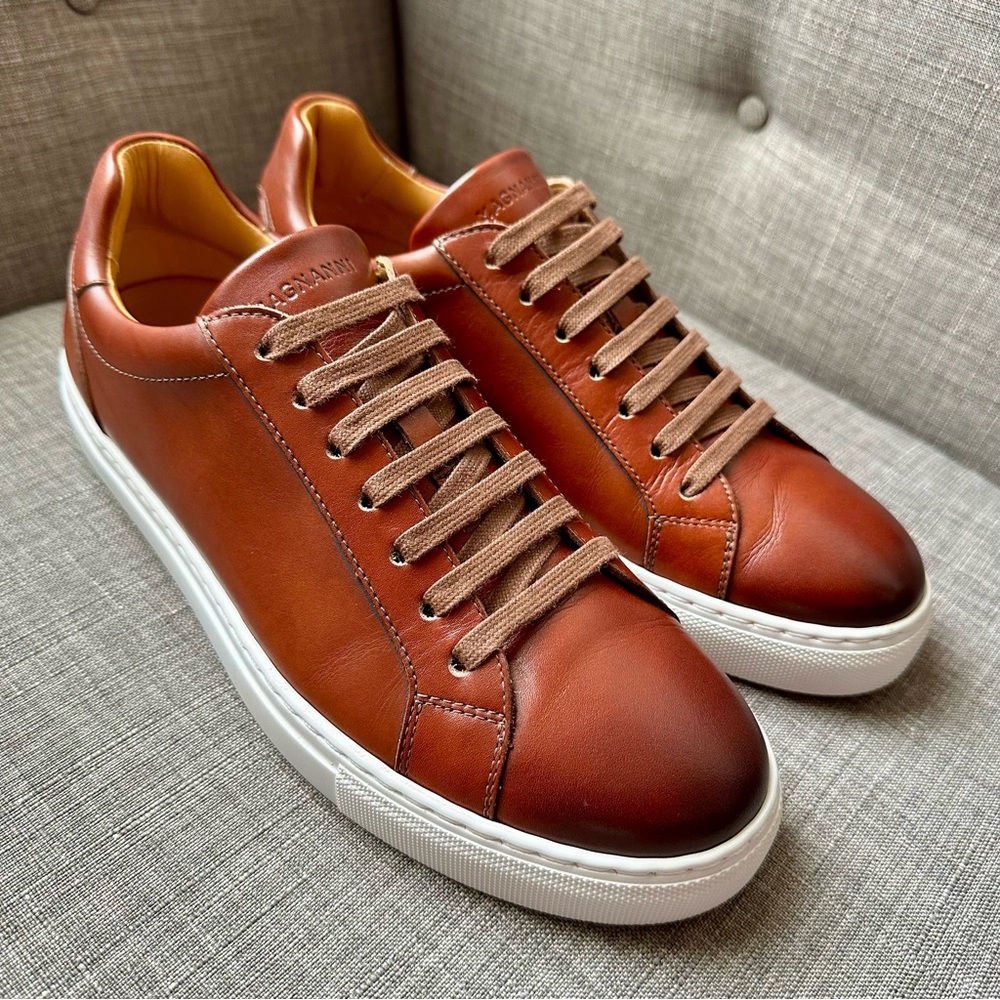Magnanni Brown Leather Sneakers
